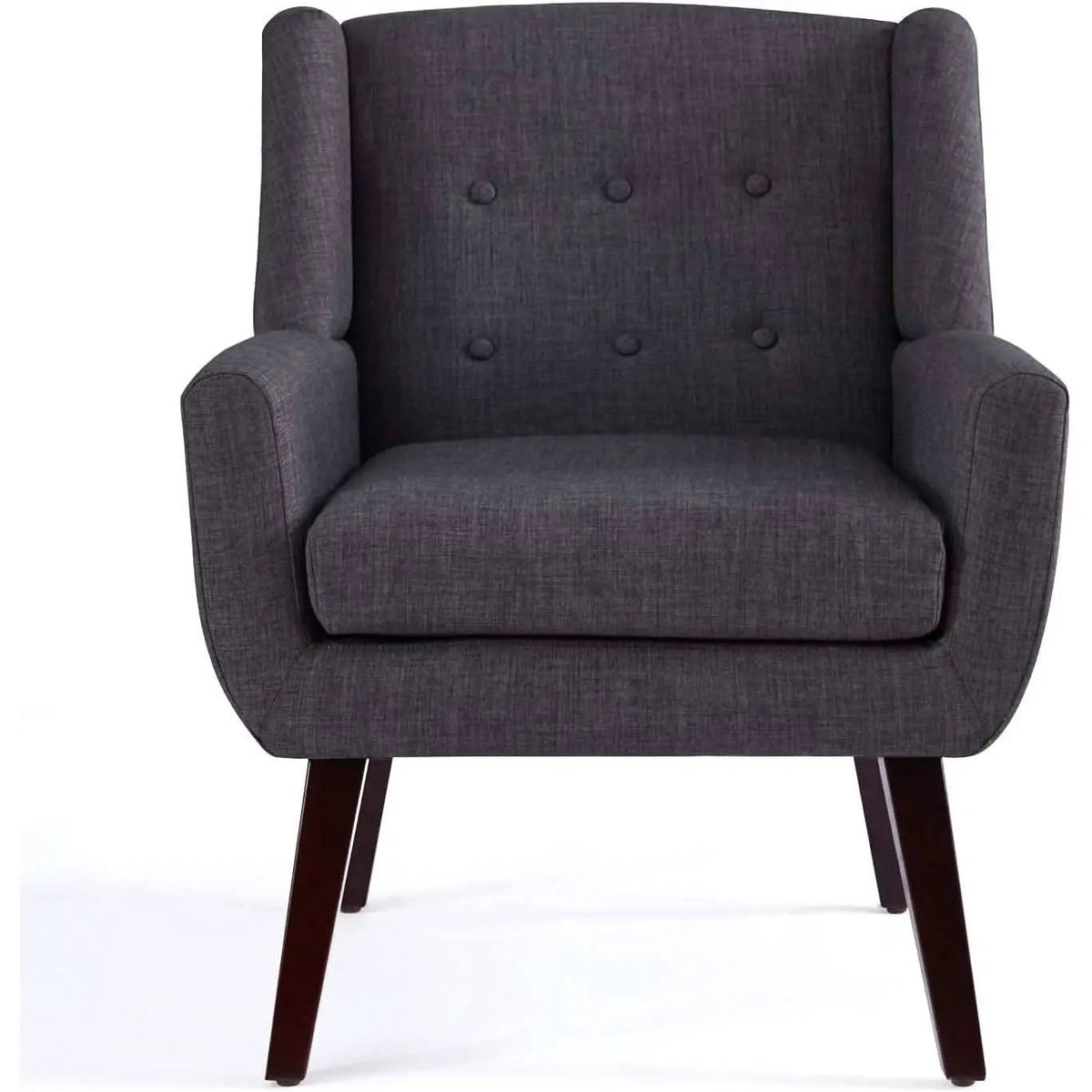 Grey Button Tufted Fabric Living Room Accent Chair from PriceLows™