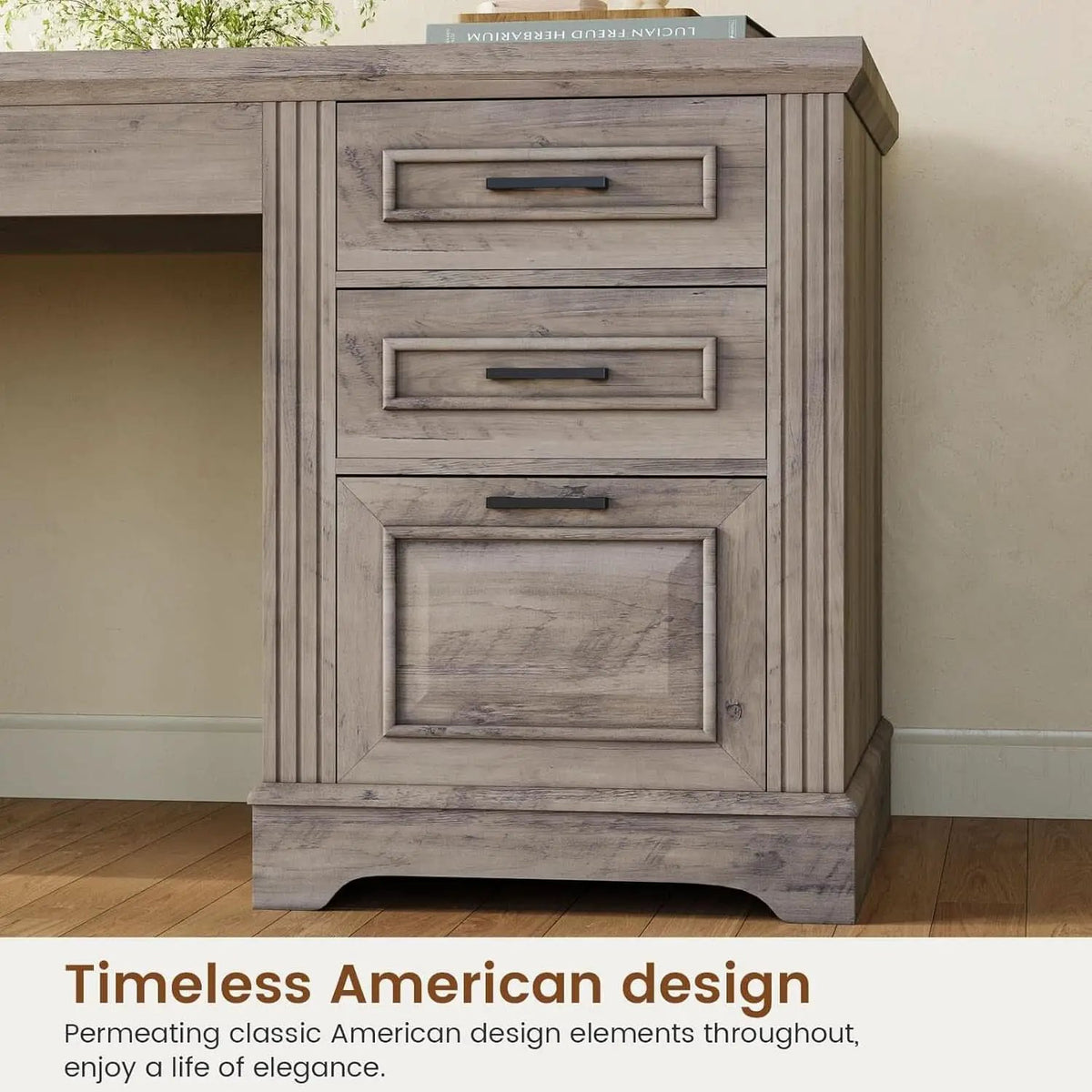 Grey L Shaped Desk With Power Outlet For Home Office from PriceLows™