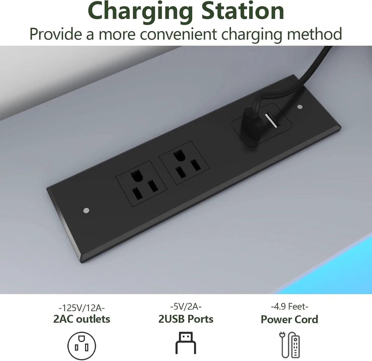 Grey Six Drawer Dresser With Power Outlet And USB Ports from PriceLows™