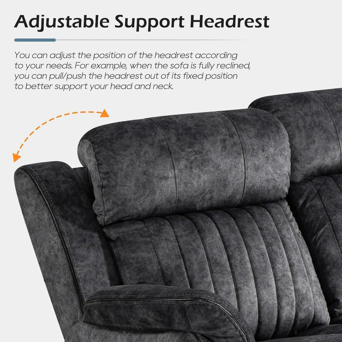 Grey Zero Gravity Reclining Sofa Set With Adjustable Headrest from PriceLows™