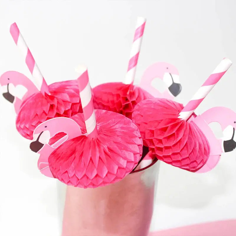 Flamingo Paper Straws | Jungle Pattern | 10 And 20 Pack