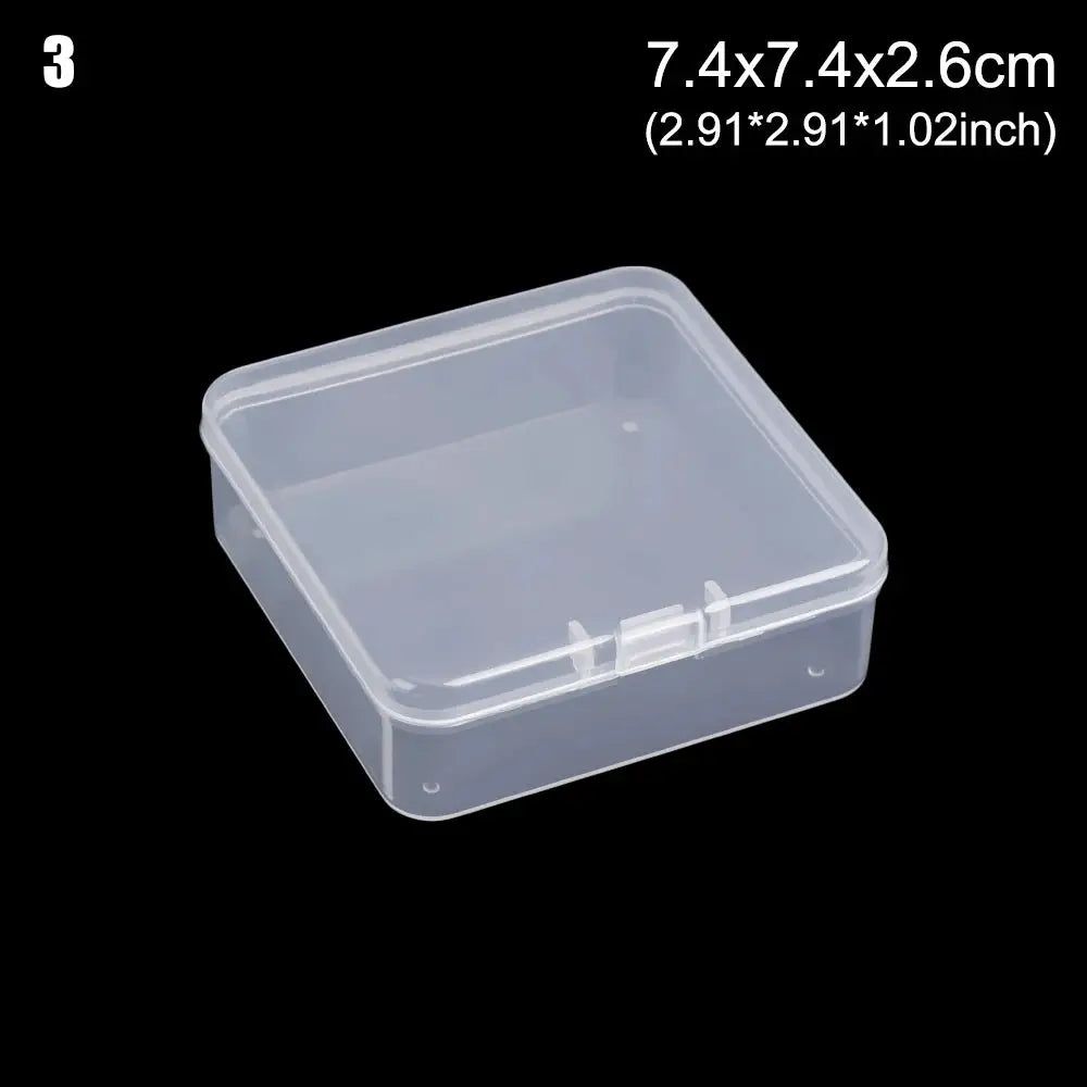1PC Square/Round Transparent Plastic Storage Box Small Case Beads Earrings Jewelry Container Hardware Organizer Pill Chip Box from PriceLows™