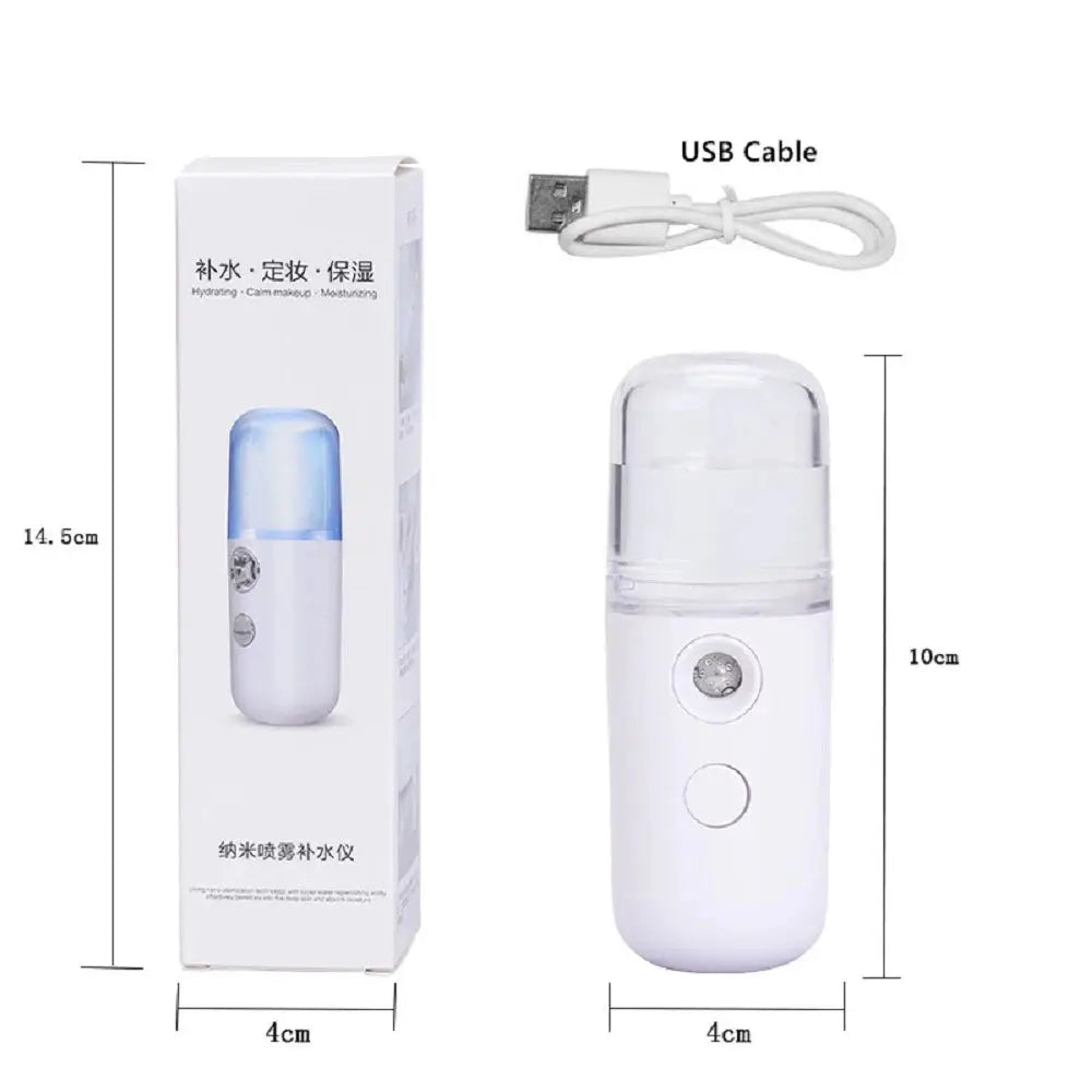 Rechargeable USB Facial Mist Sprayer | Nebulizer Humidifier | Portable Skin Steamer