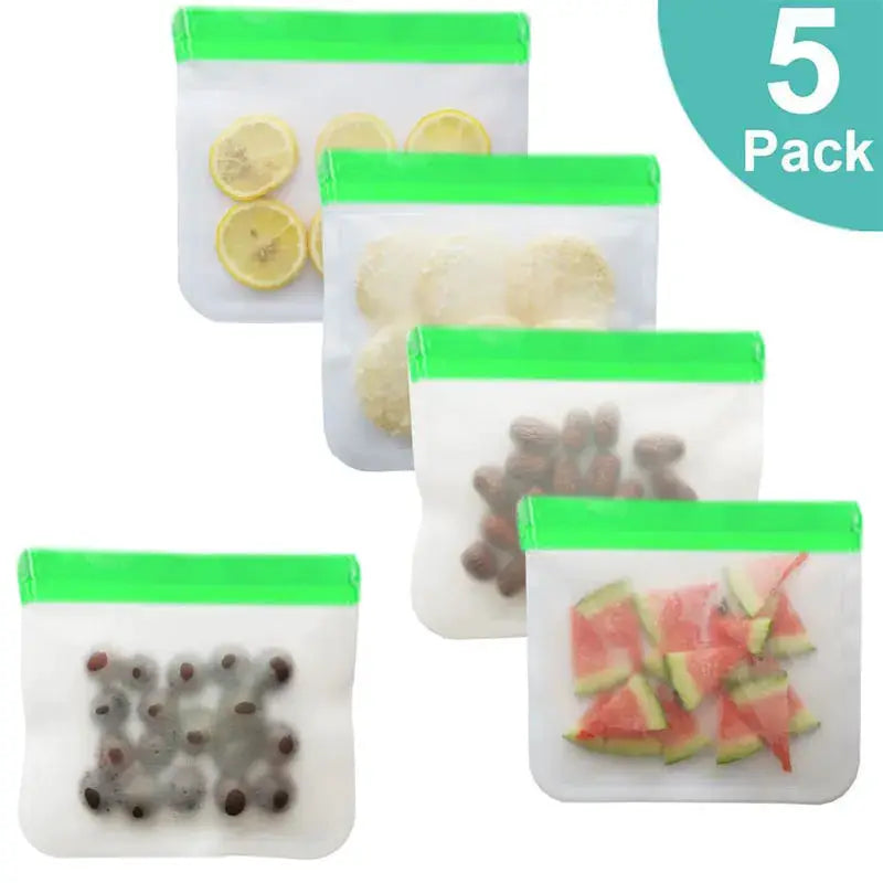 Reusable PEVA Food Storage Bag | Vacuum Sealed | Food Grade PEVA | Green