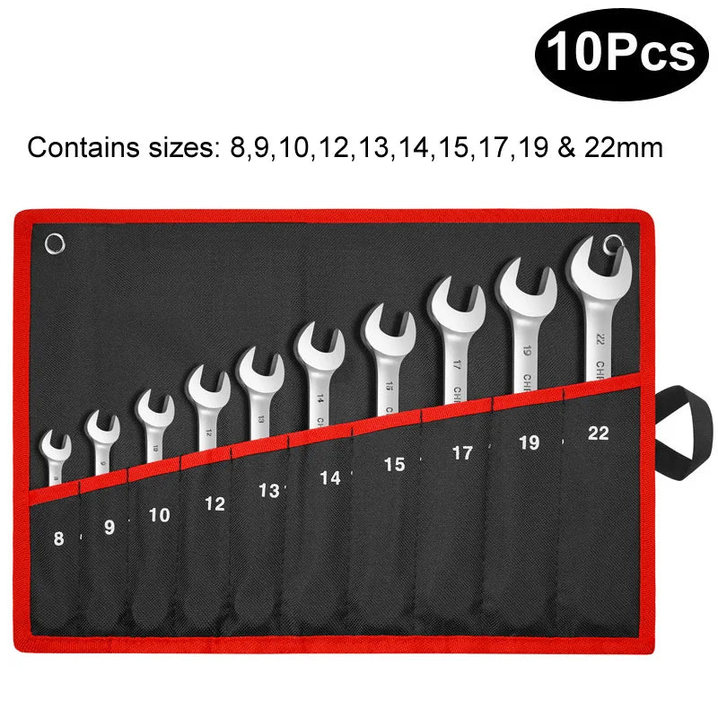 Flex Head Ratcheting Wrench Set,Combination Ended Spanner kits, Chrome Vanadium Steel Hand Tools Socket Key Ratchet Wrench set from PriceLows™