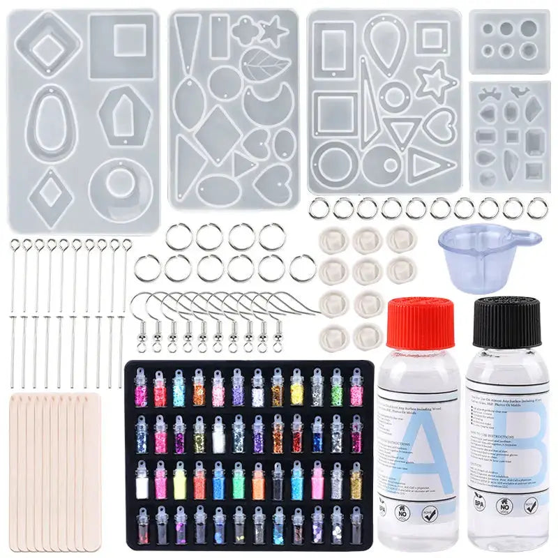 Epoxy Resin Molds Kit | Silicone Jewelry Making | Keychain Earring Diy
