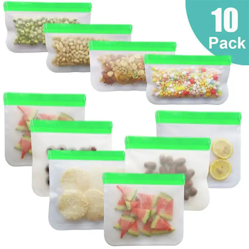 Reusable PEVA Food Storage Bag | Vacuum Sealed | Food Grade PEVA | Green