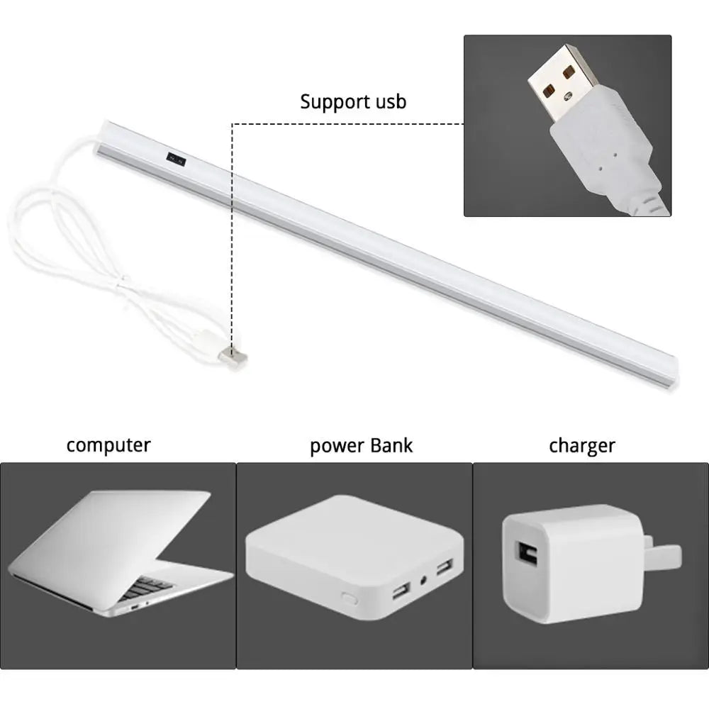 LED Bar Light | Motion Sensor USB 5V | Aluminium Profile | 30/40/50cm