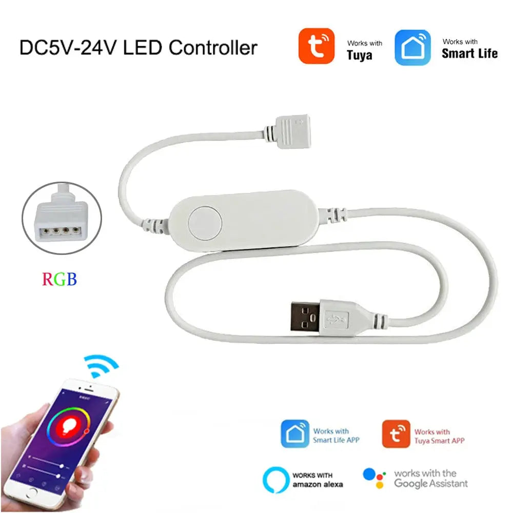 WiFi Smart Mini Led Controller DC 5V 12V 24V RGBW RGBWW RGB+CCT RGB Strip Controller TUYA Smart Life APP Echo Plus Voice Control from PriceLows™