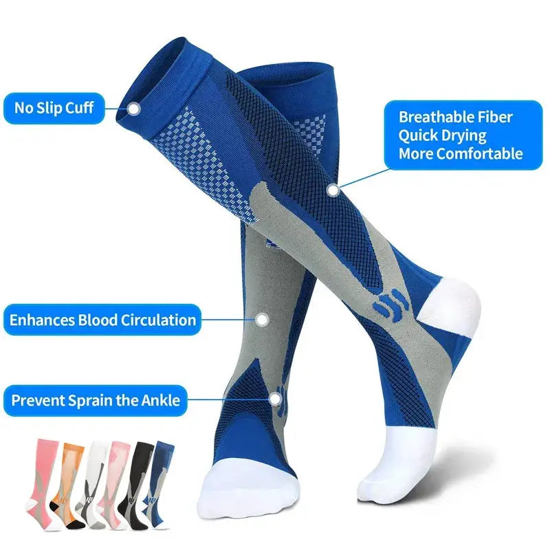 Compression Socks | Varicose Vein Relief | Diabetic Support | Unisex Nylon