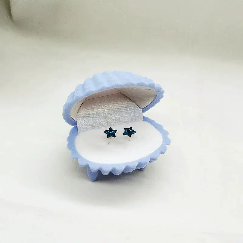 Flock Suede Velvet Flip Child Kid Necklace Earring Stud Finger Ring Exquisite Shell Starfish Crown Jewelry Box Jewel Case from PriceLows™