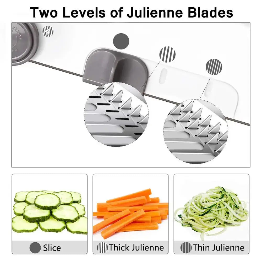 Mandoline Slicer | Stainless Steel | Adjustable | 18 Precision Cutters