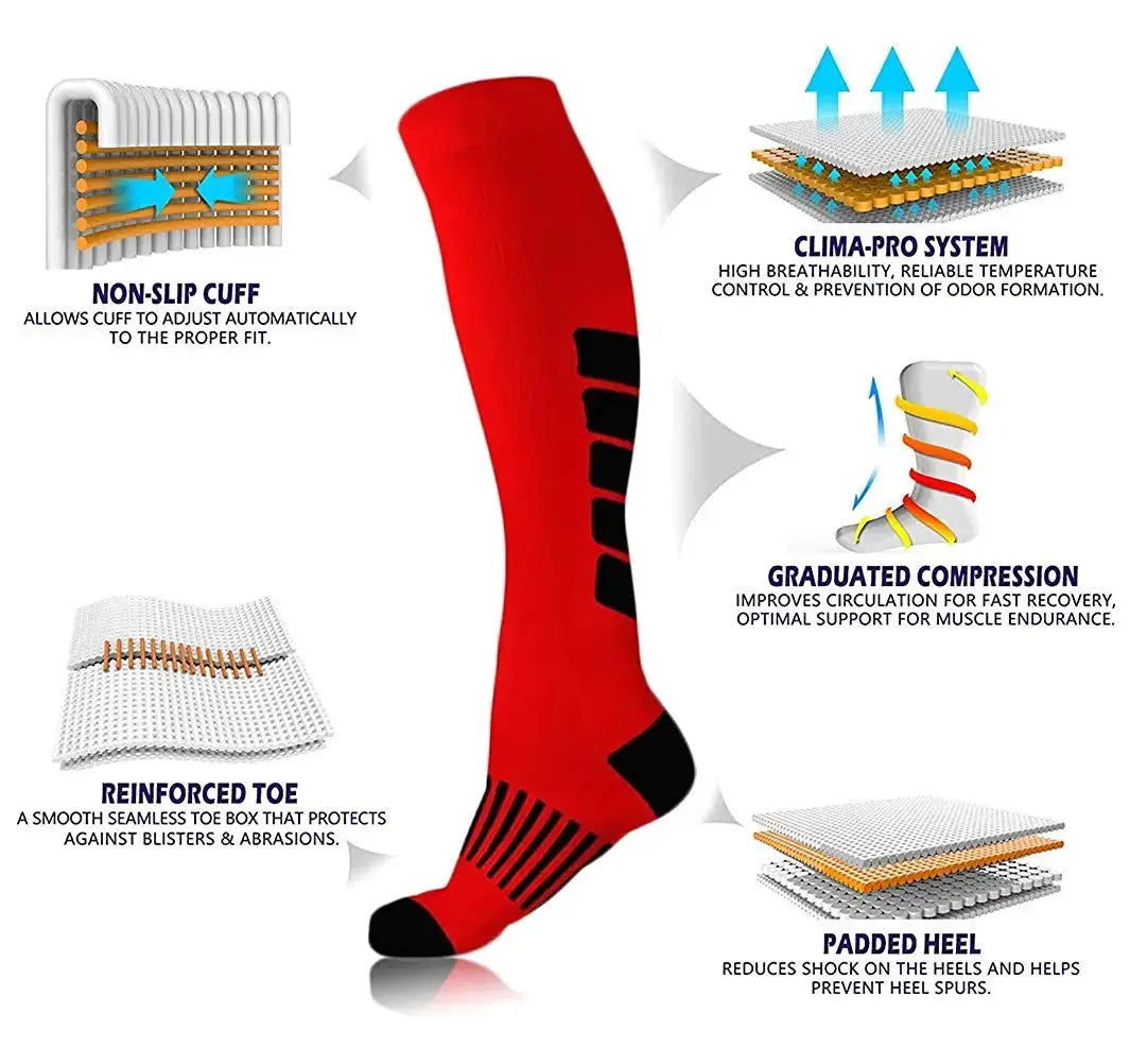 Compression Socks | Varicose Vein Relief | Diabetic Support | Unisex Nylon