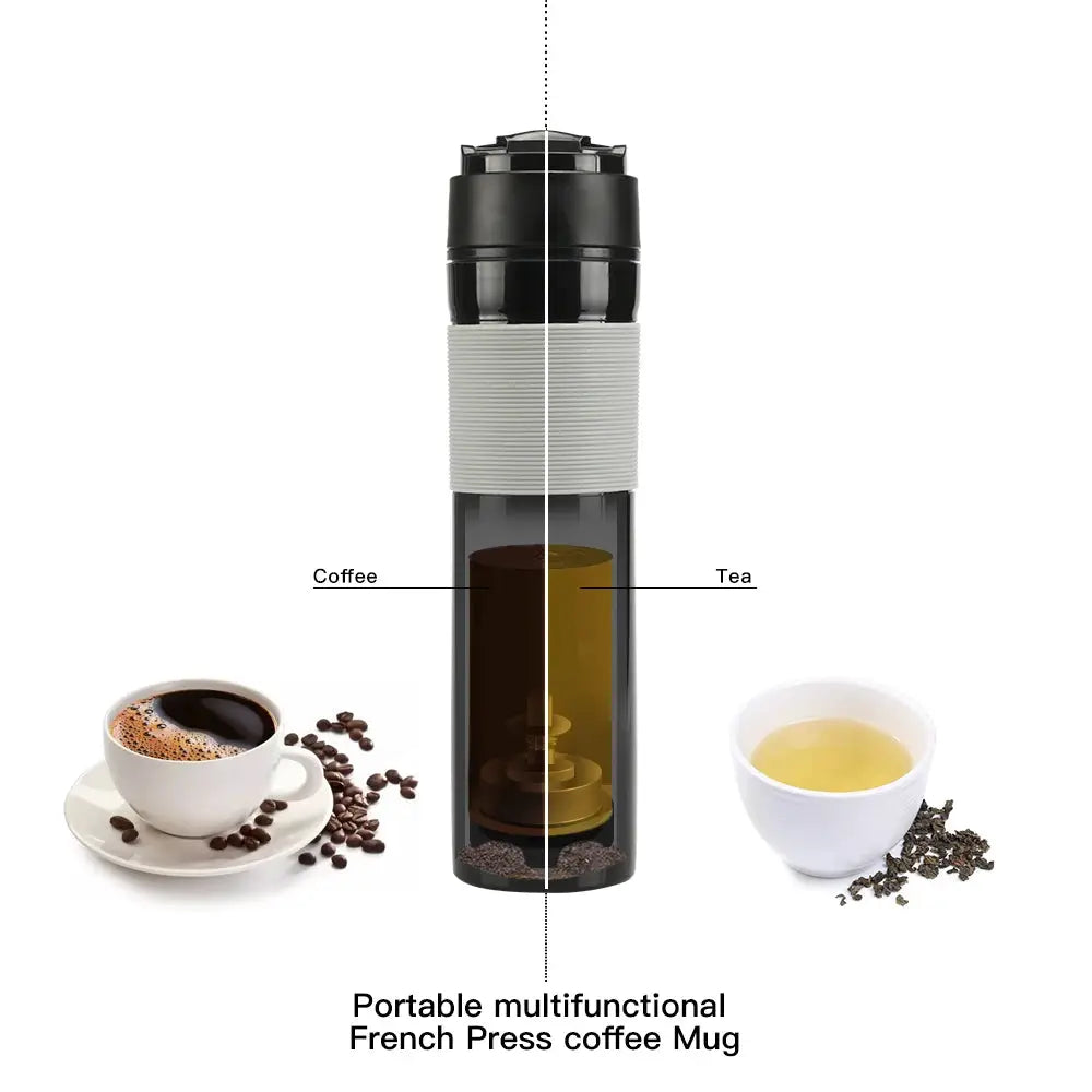 iCafilas 350ML Coffee Tea Portable French Press Coffee Maker Coffee Bottle Insulated Travel Mug Hand Pressure Coffee Pot For Car from PriceLows™