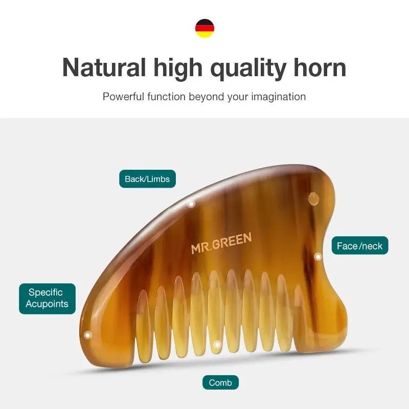 Ox Horn Guasa Comb | Facial Massage Tool | Body Pain Relief