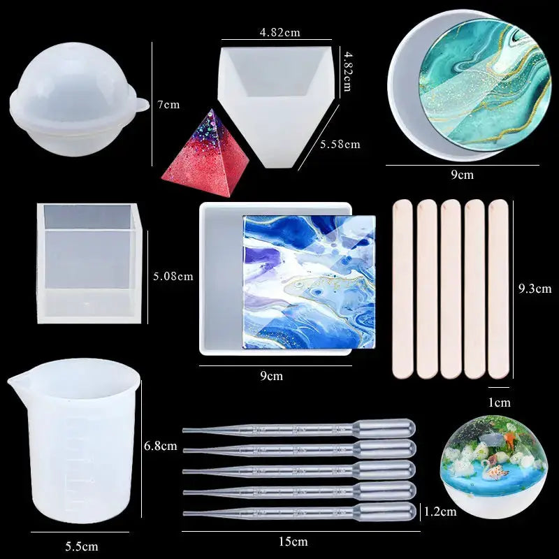 Silicone Resin Jewelry Molds | Mixed Styles | UV Casting Tools | DIY Craft Set