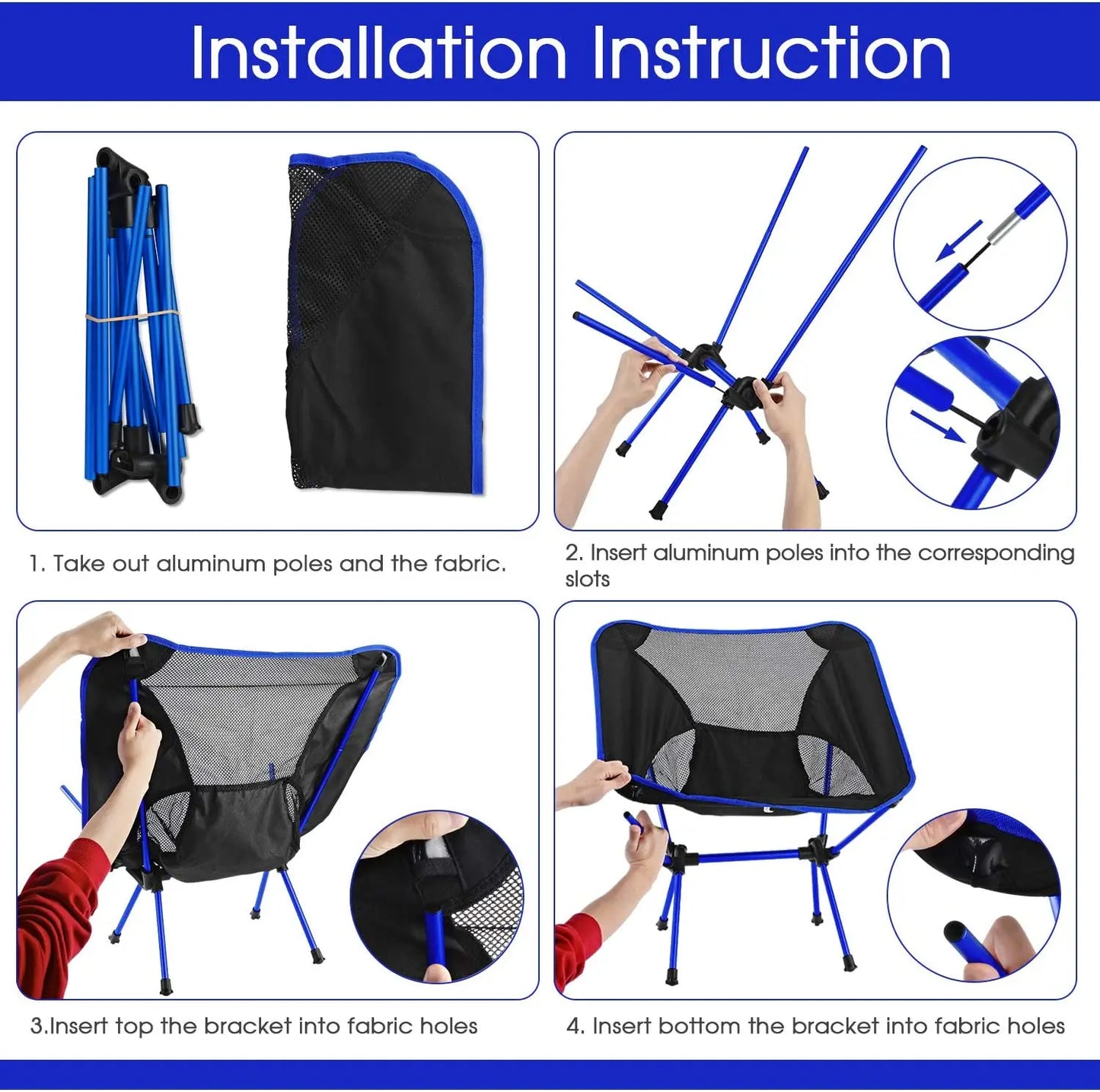Folding Chair | Ultralight Aluminum | Detachable | 56x60.5x65.5 cm