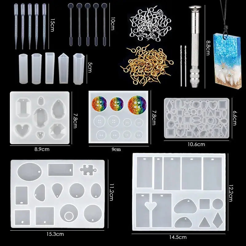 Silicone Resin Jewelry Molds | Mixed Styles | UV Casting Tools | DIY Craft Set