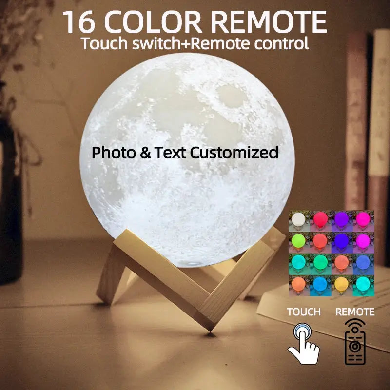 Moon Lamp Night Light | PLA Body | USB Rechargeable Night Light