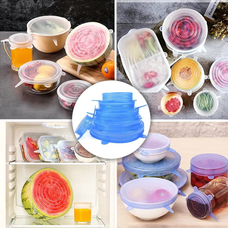 Silicone Stretch Lids | Food Grade | Universal Size | 6 To 12 Piece Set
