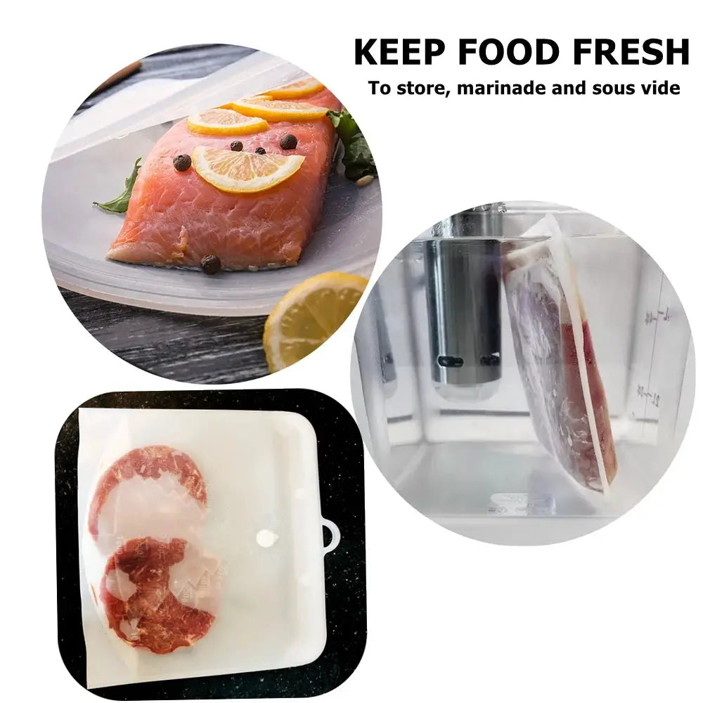 Silicone Reusable Food Bag | Capacities 500ml 1000ml 1500ml | Leakproof | Green