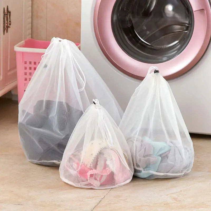 1PC Clothes Washing Machine Laundry Bag With Zipper Nylon Mesh Net Bra Washing Bag Black Wash Bags from PriceLows™