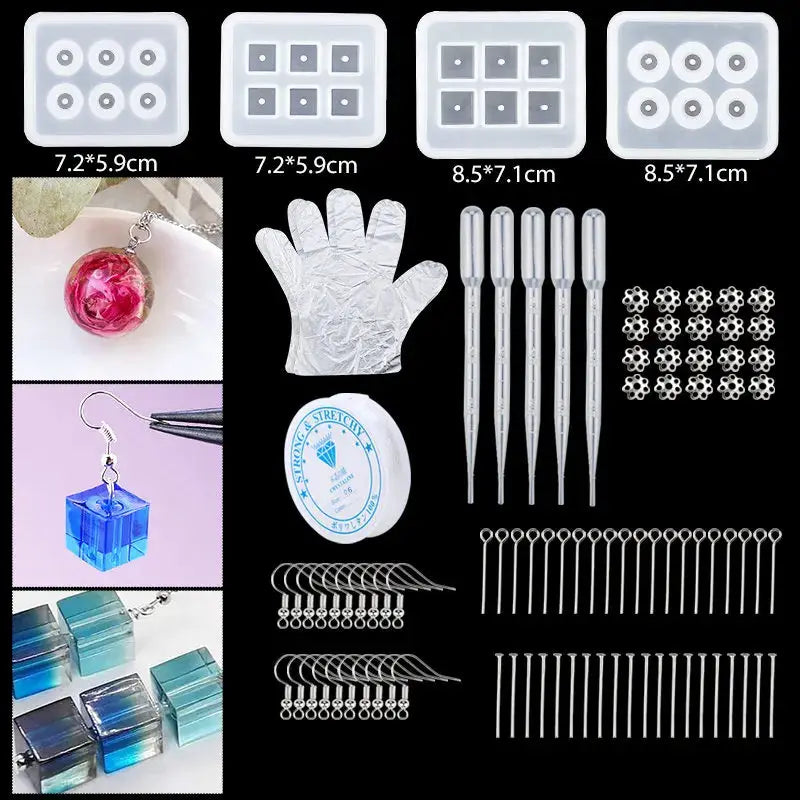 Resin Jewelry Making Kit | Dried Flowers Foil Earring Necklaces