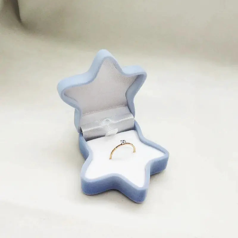 Flock Suede Velvet Flip Child Kid Necklace Earring Stud Finger Ring Exquisite Shell Starfish Crown Jewelry Box Jewel Case from PriceLows™