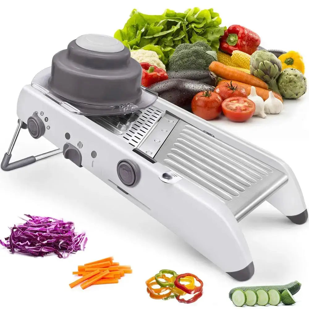 Mandoline Slicer | Stainless Steel | Adjustable | 18 Precision Cutters