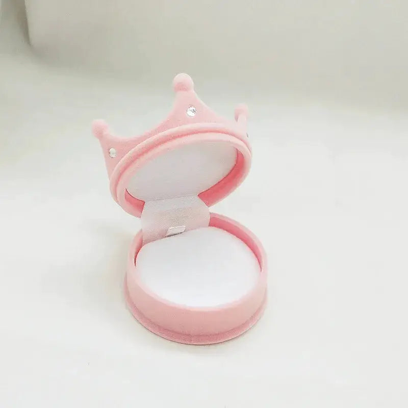 Flock Suede Velvet Flip Child Kid Necklace Earring Stud Finger Ring Exquisite Shell Starfish Crown Jewelry Box Jewel Case from PriceLows™