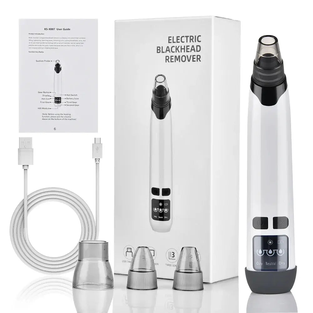 Facial Blackhead Remover Electric Hot Compress Vacuum Pore Cleaner Face Deep Nose Cleaner T Zone Pore Acne Pimple Removal Tool from PriceLows™