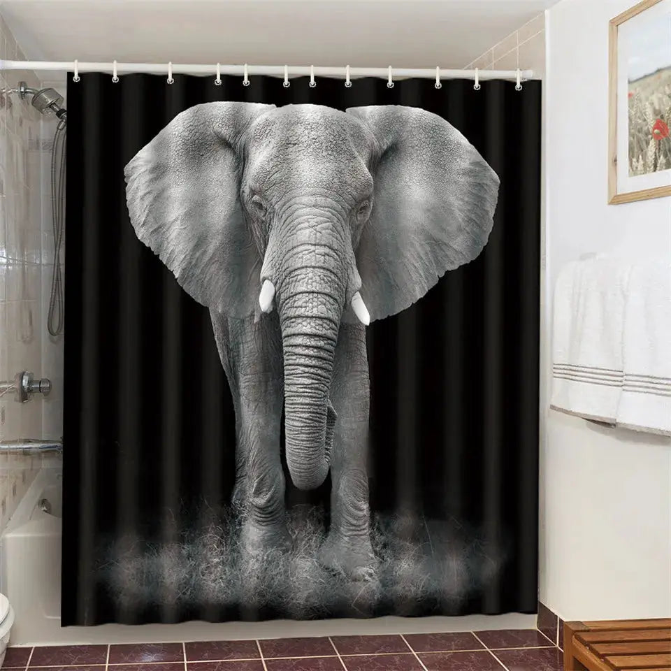 Cat Brushing Teeth Shower Curtain Bathroom Product Waterproof Durable Polyester Fabric Room Decoration cortinas With 12pcs Hooks from PriceLows™