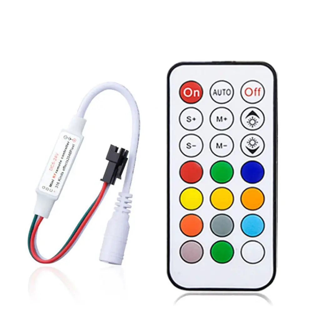 WS2811 WS2812B Led Pixels Strip Light Controller WS2812 USB/DC MINI 3Keys RF 14/17/21Keys Led Tape Remote Controller DC5-24V from PriceLows™