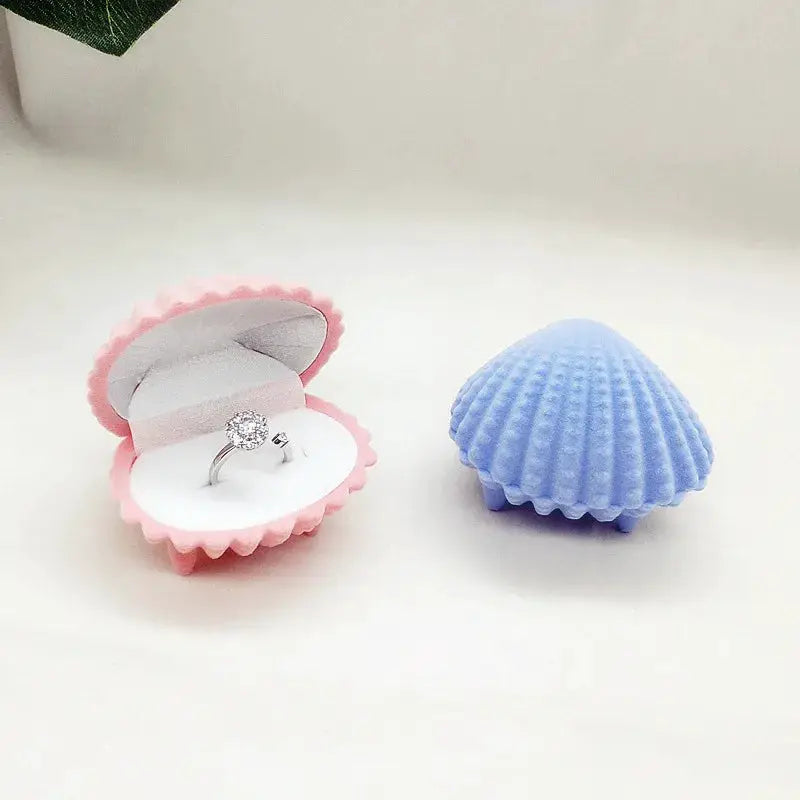 Flock Suede Velvet Flip Child Kid Necklace Earring Stud Finger Ring Exquisite Shell Starfish Crown Jewelry Box Jewel Case from PriceLows™