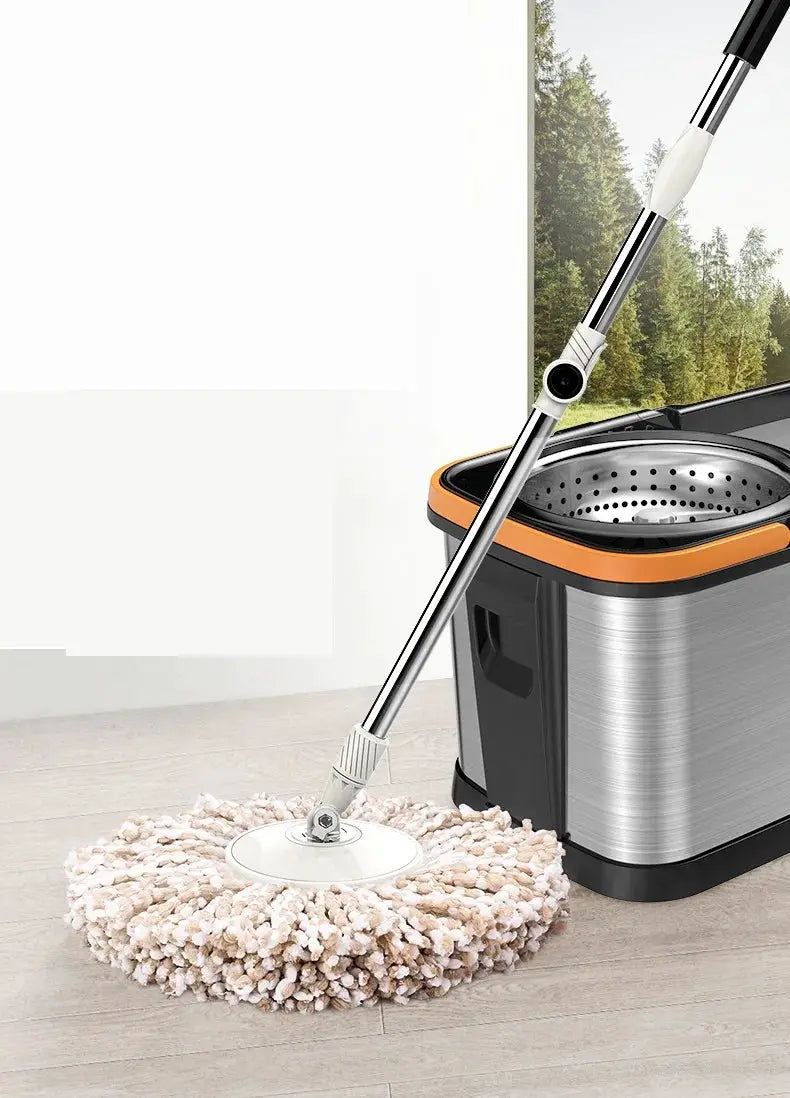 Stainless Steel Wet and Dry Rotary Mop, Automatic Hand-Free Mop, Household Mop from PriceLows™