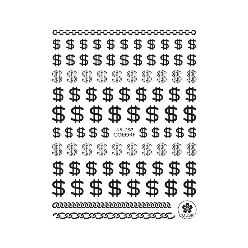 3D Money Dollar Sign Nail Art Stickers Decal Wealthy Rich Style Self Adhesive Nails Acrylic Manicure Tips Decoration Tool from PriceLows™