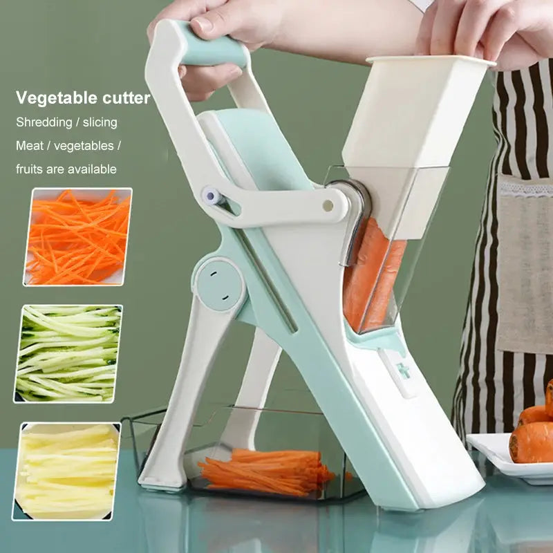Vegetable Slicer | 5 In 1 Mandoline Set | Stainless Steel Blades | Adjustable