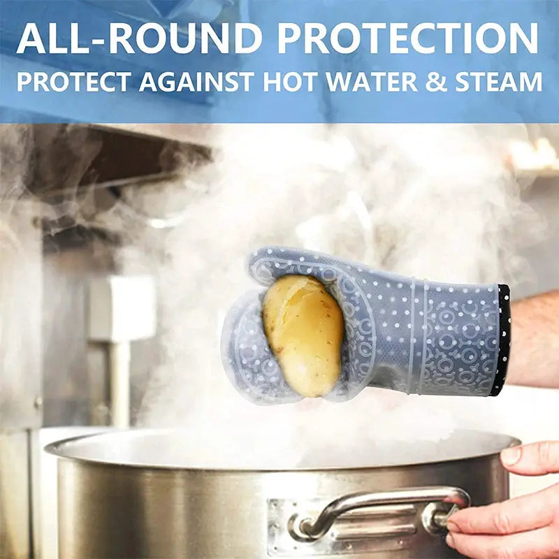 Oven Mitts | Silicone Double Layer | Heat Resistant Non Slip | 1 to 2 Pcs