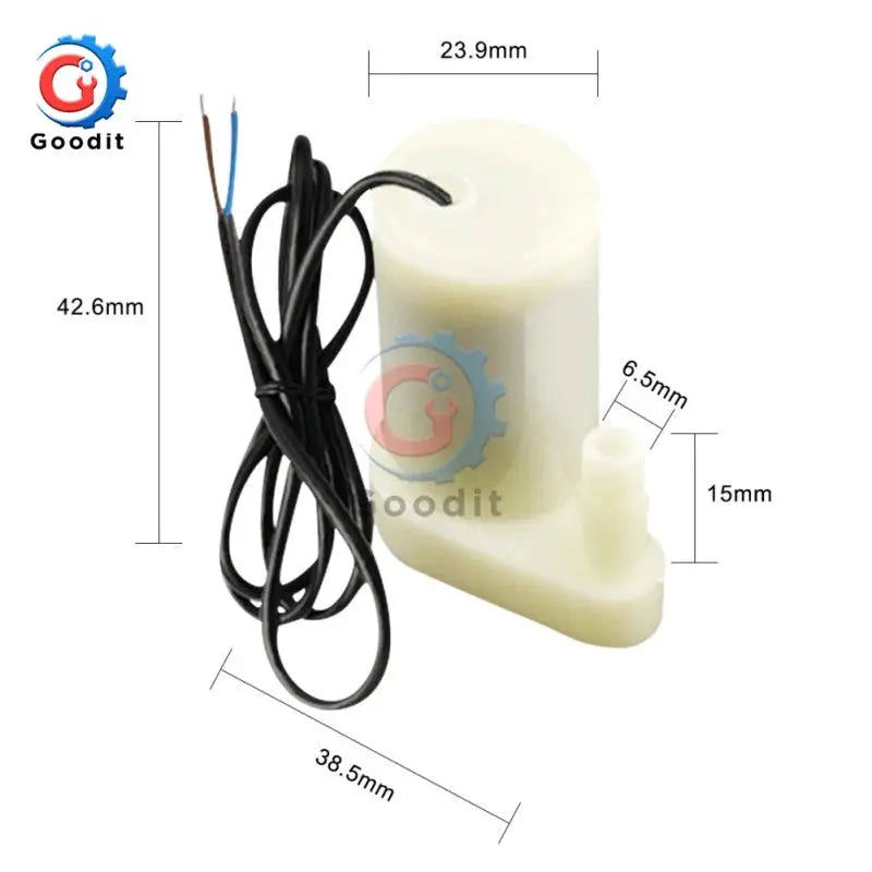 Mini Micro Submersible Water Pump 100L/H DC 3V Low Noise Brushless Motor Pump horizontal vertical 1m soft hose from PriceLows™
