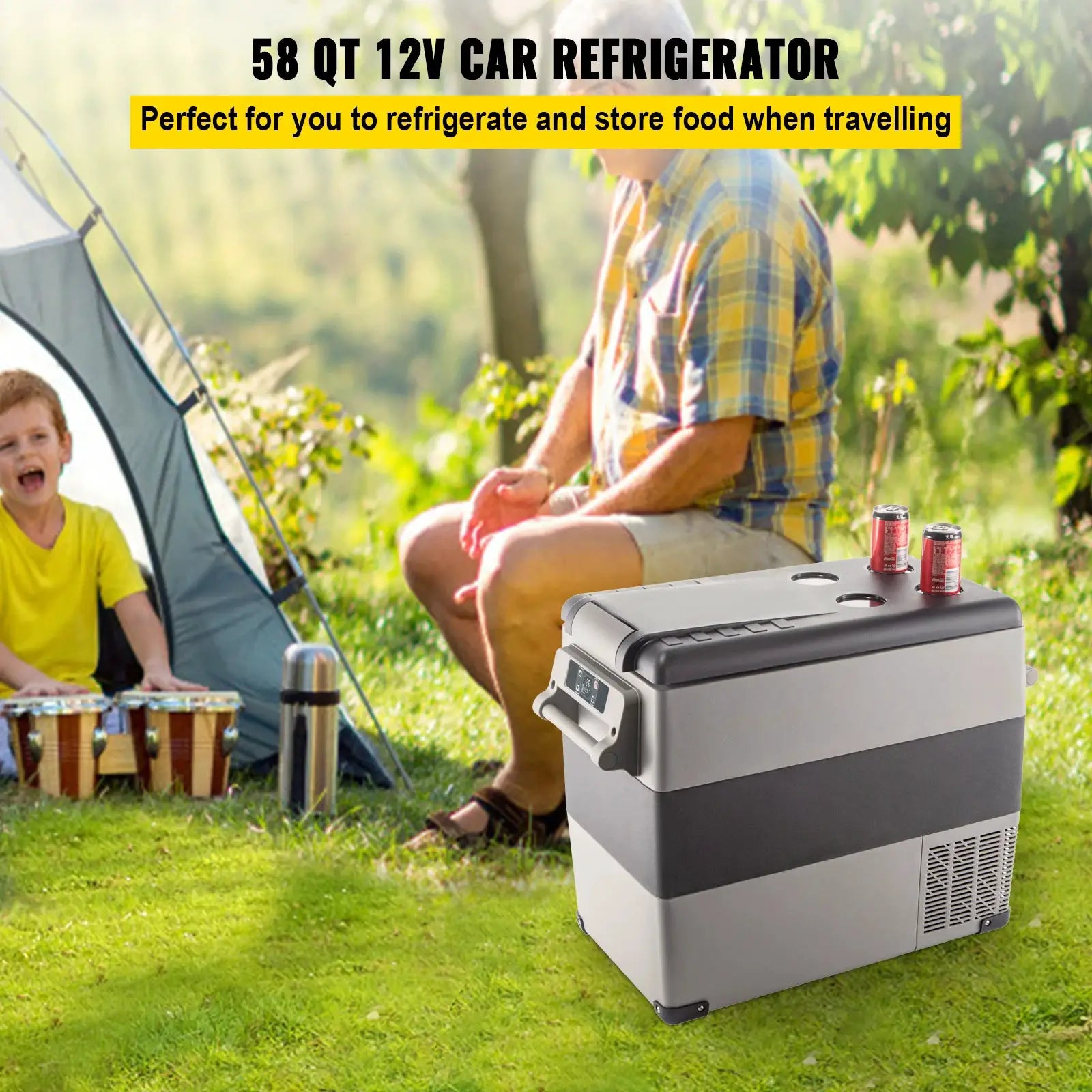 SucceBuy 20L 22L 35L 45L 55L Car Refrigerator Mini Fridge Freezer Portable Compressor Cooler DC 110-240V Ice Box for Camping from PriceLows™