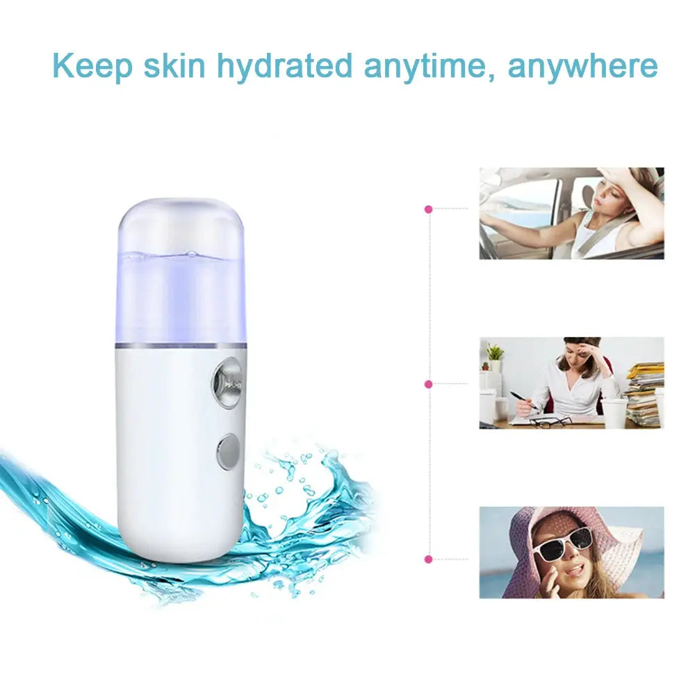 Rechargeable USB Facial Mist Sprayer | Nebulizer Humidifier | Portable Skin Steamer