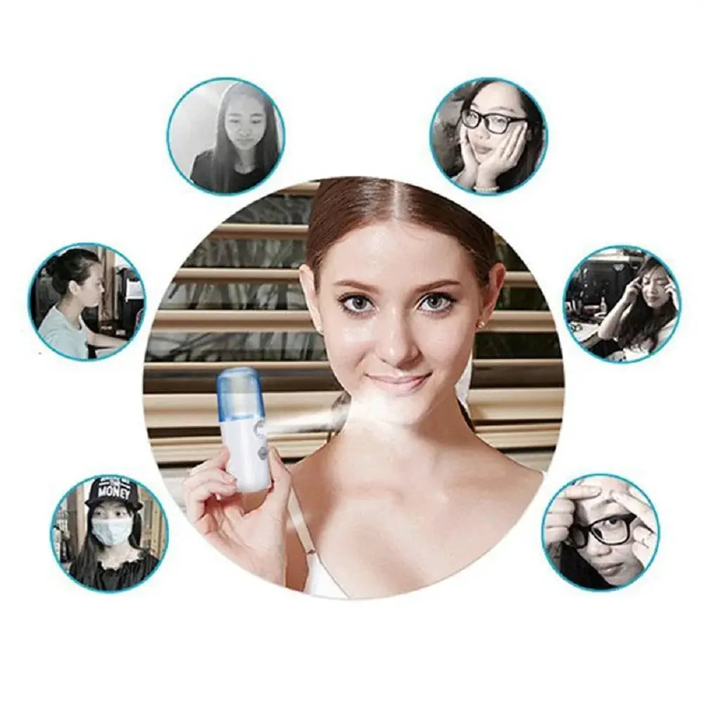 Rechargeable USB Facial Mist Sprayer | Nebulizer Humidifier | Portable Skin Steamer