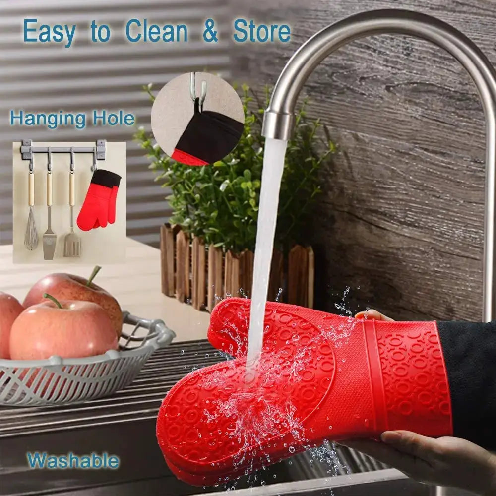 Oven Gloves | Silicone Heat Resistant | Non Slip | 1 Pair