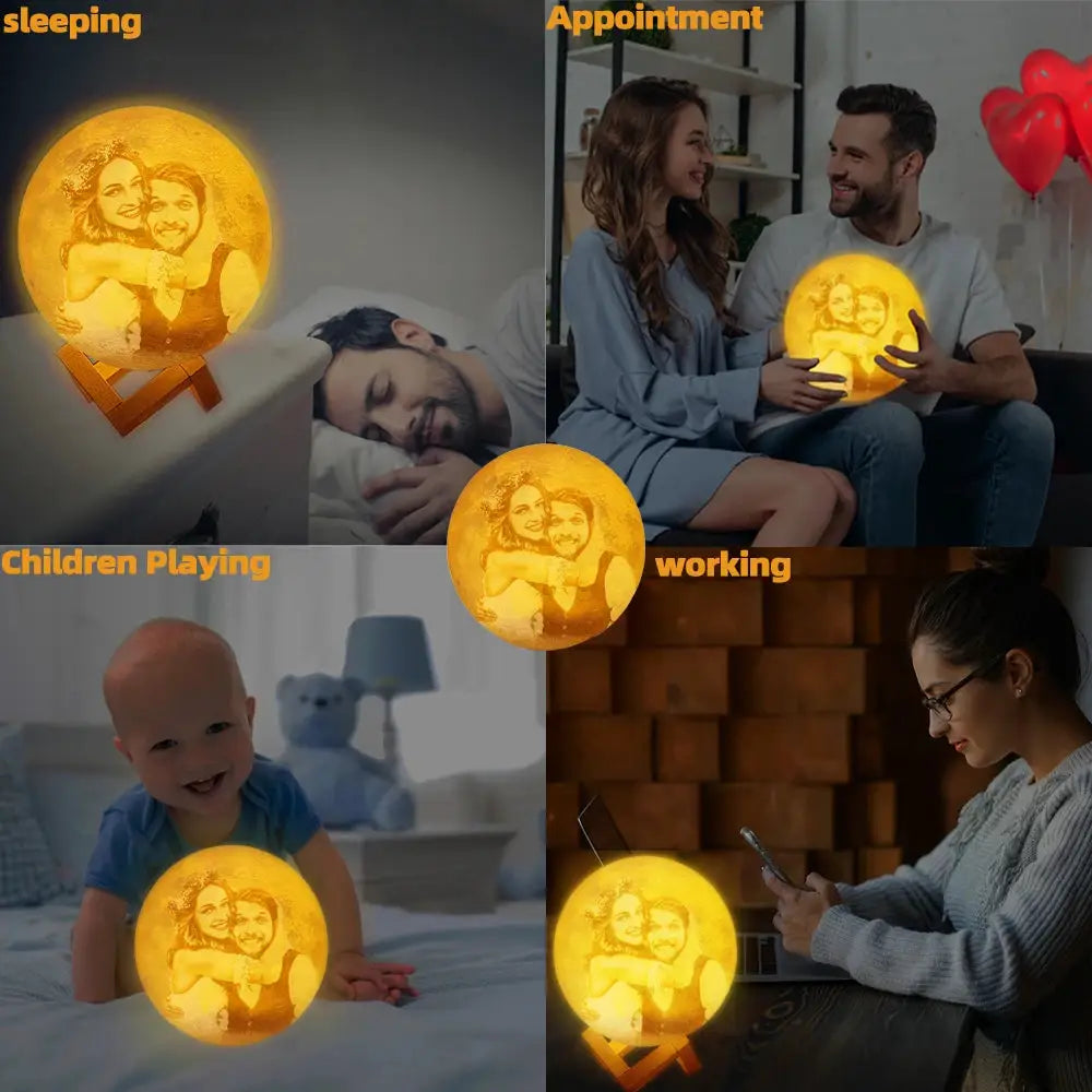 Moon Lamp Night Light | PLA Body | USB Rechargeable Night Light