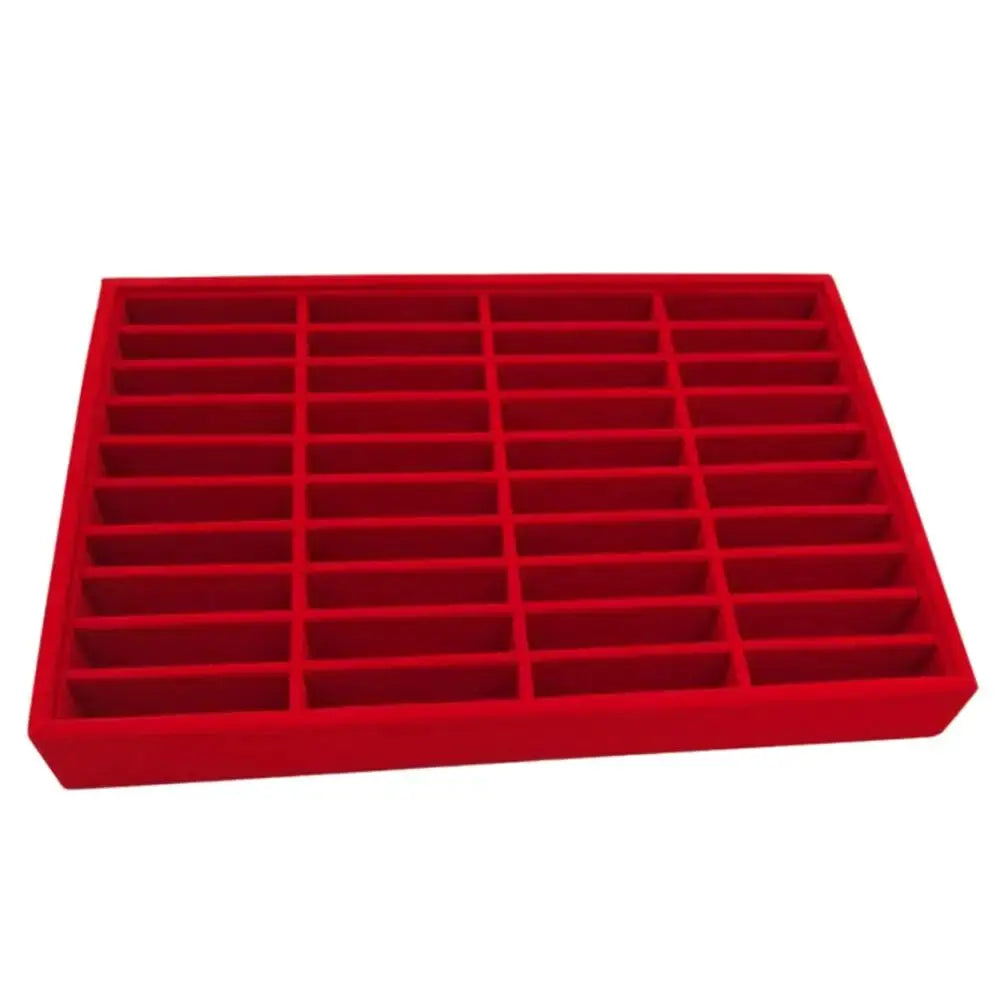 Ring Holder Box 54 Grids Clear Glass Lid Showcase 40 Slots Jewelry Organizer Jewelry Box for Earrings Necklaces Bracelets from PriceLows™