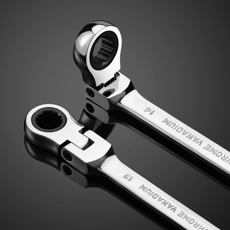 Flex Head Ratcheting Wrench Set,Combination Ended Spanner kits, Chrome Vanadium Steel Hand Tools Socket Key Ratchet Wrench set from PriceLows™