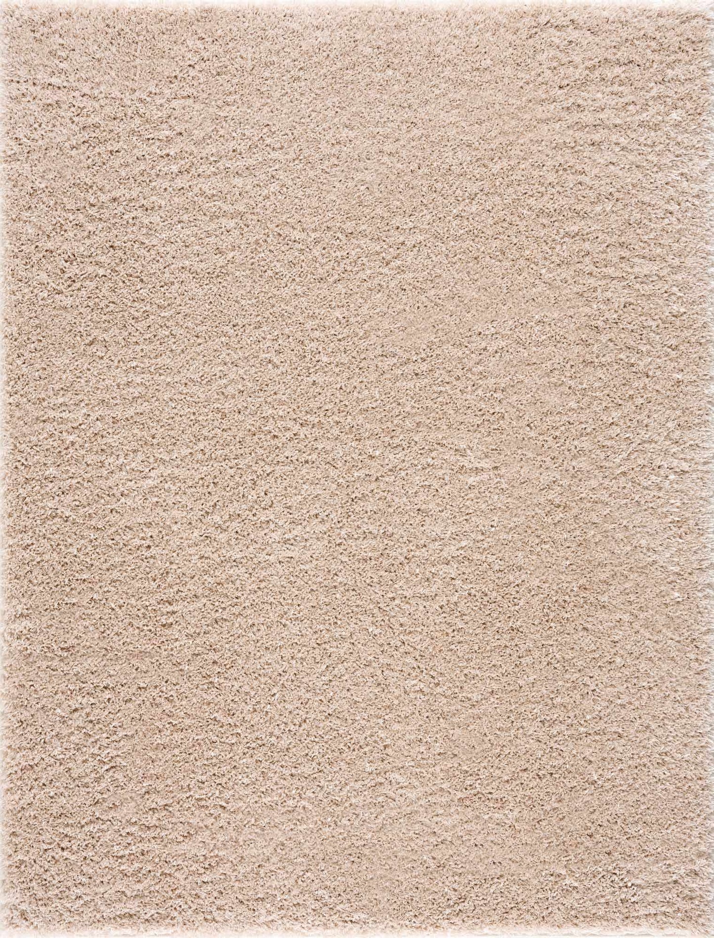 Faina Solid Beige Shag Rug Washable from PriceLows™