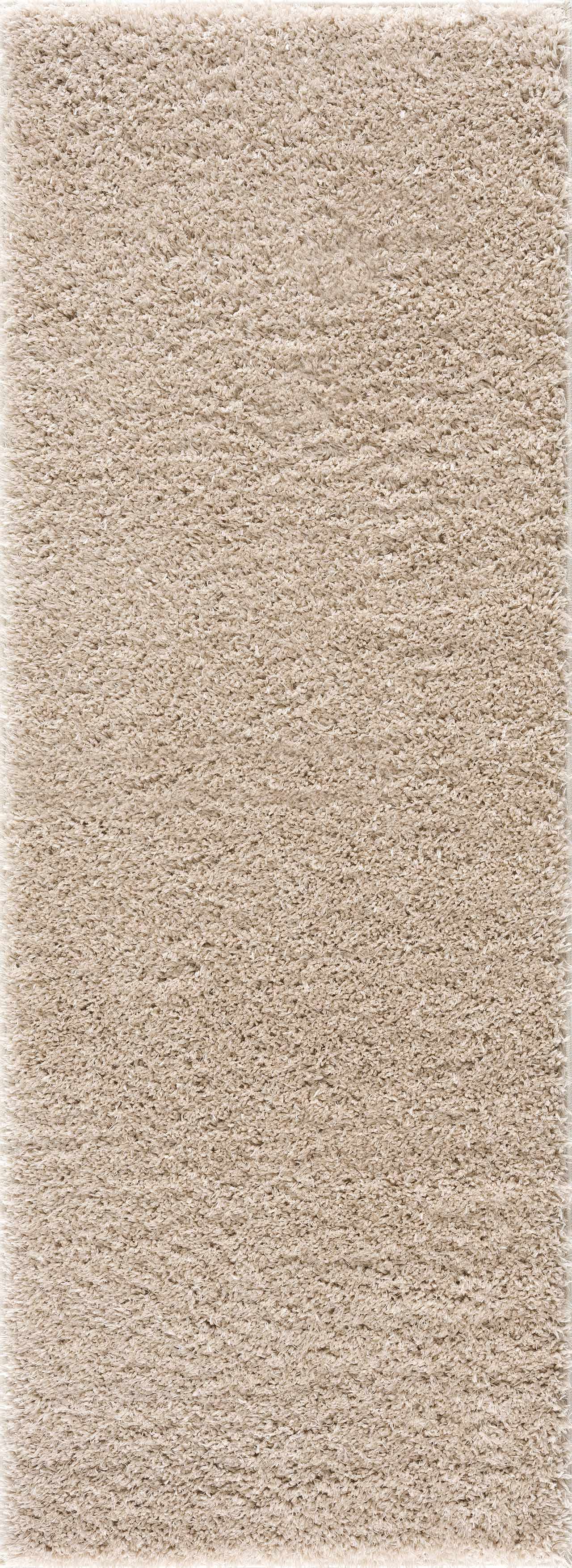 Faina Solid Beige Shag Rug Washable from PriceLows™