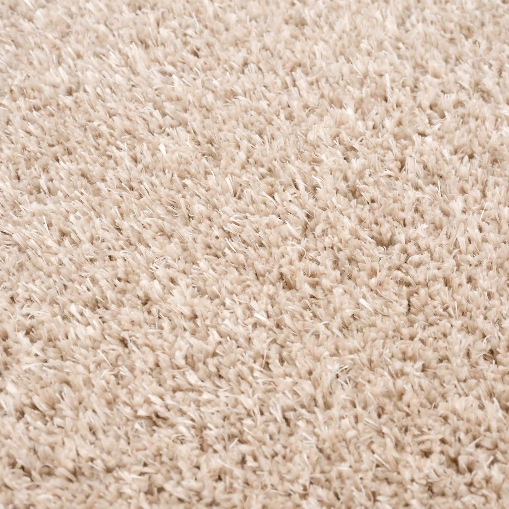 Faina Solid Beige Shag Rug Washable from PriceLows™