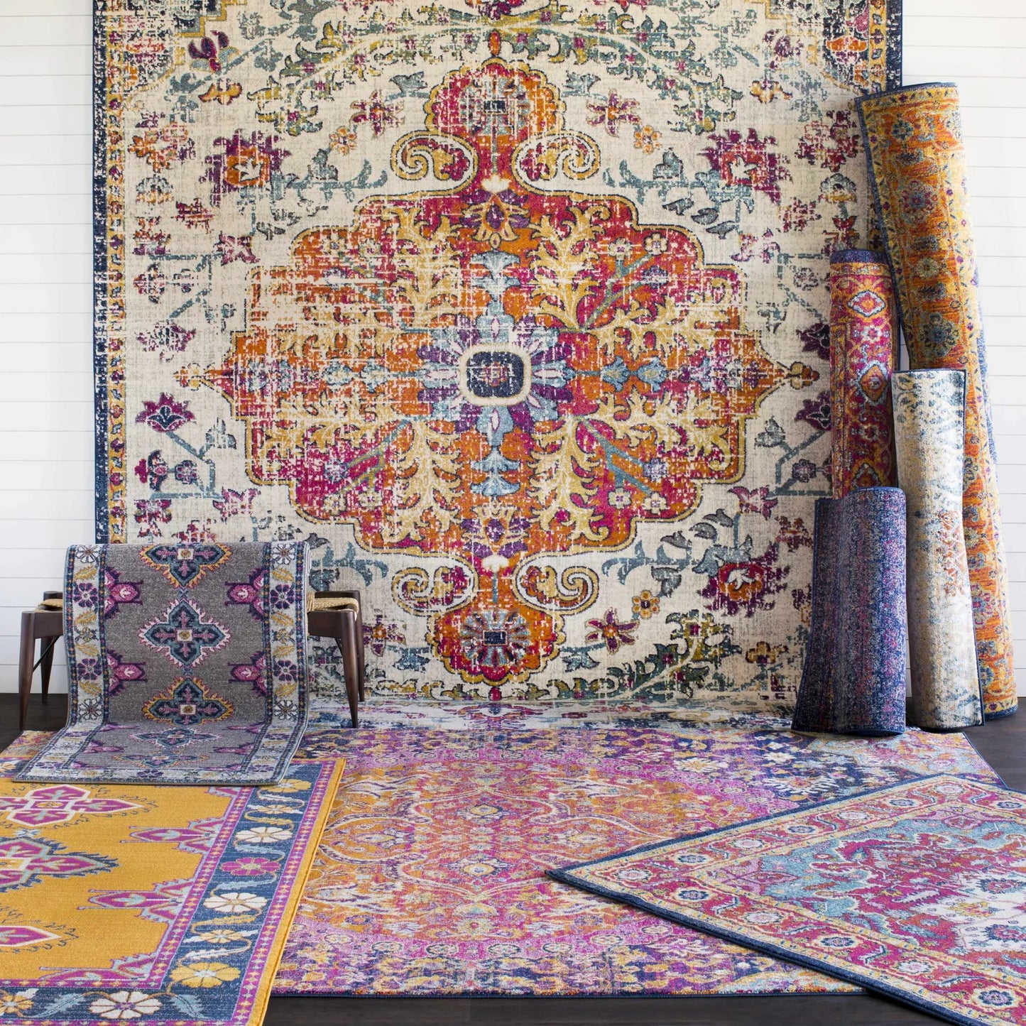 Burnt Orange Ojus Area Rug from PriceLows™